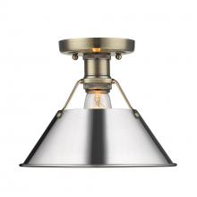  3306-FM AB-CH - Orwell AB Flush Mount in Aged Brass with Chrome shade